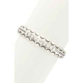 Olivia Welles Crystal Crescent Cutout Bracelet in Burnished Silver /Clear at Nordstrom Rack