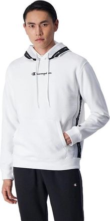 Champion Witte Jacquard Tape Fleece Hoodie - Heren - Hoodies - Wit - 2XL - Hoodies & sweatvesten