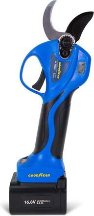 Goodyear Tijeras De Podar El&eacute;ctricas 2000mah 16.8v, 25-32mm Di&aacute;metro Corte, 840w Potencia, Tijeras Anticorte + Progresivo Hasta 3 Horas Autonom&iacute;a, Incluye 2 Ba