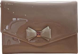 Ted Baker Caneei Branded Bow detail envelope clutch Pouch in Light Pink