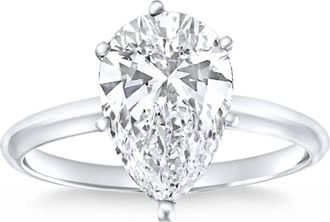 Pompeii3 Certified 1.50Ct Pear Shape Diamond Solitaire Engagement Ring 14k Gold Lab Grown