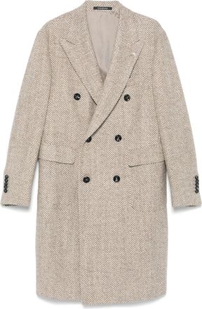 Tagliatore double-breasted coat - men - Acrylic/Wool/Polyester/Cupro/Polyamide - 48 - Neutrals