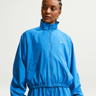 Nike Womens Nike Sportswear Oversized UV Track Jacket in Blue | IO1473-435
