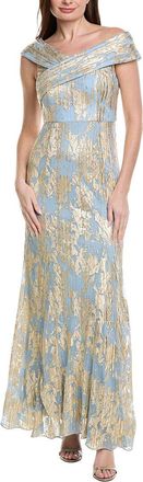 Adrianna Papell Foil Leaf Mermaid Gown