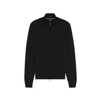 HUGO BOSS H-Balonso Ritssluiting Trui - Heren - Truien - Zwart - Maat: M Wol