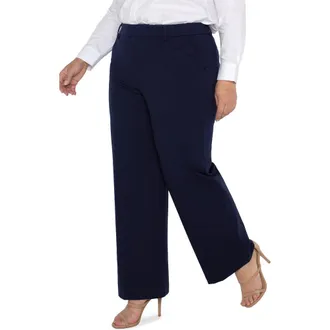 Liverpool Kelsey Wide Leg Knit Pants in Cadet Blue at Nordstrom, Size 20W