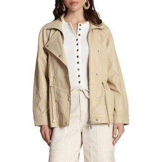 Avec Les Filles Faux-Ever Leather Anorak in Ochre at Nordstrom, Size X-Small