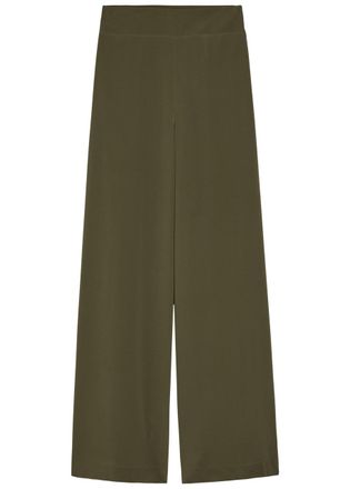 Joseph Rihani Wide-leg Silk Trousers - Dark Green - 40 (UK12 / M)