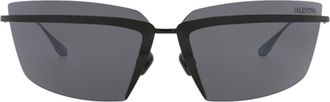 Valentino Special Edition 67mm Shield Sunglasses in Black Black Grey at Nordstrom Rack