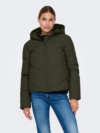 Jacqueline de Yong Steppjacke JDY JDYARNHEM WATER REP SHORT PUFFA OTW NOOS, Damen, Gr. L, forest night, Steppware, Obermaterial: 100% Polyester, unifarben, l&auml;ssig geschn