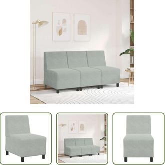 vidaXL Divano senza braccioli - Divano componibile senza braccioli grigio chiaro 55 cm in velluto
