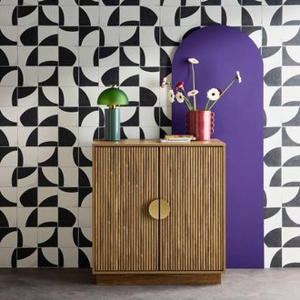 Sweeek 80cm Exotic 2-door Sideboard in Brown