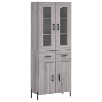 Berkfield Home Highboard Grey Sonoma 69.5x34x180 cm Engineered Wood