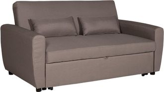 Happy Garden Sofá cama de 3 plazas en tela de color topo