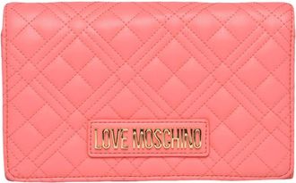 Love Moschino Quilted Red Crossbody Bag With Chain Strap And Logo Plaque