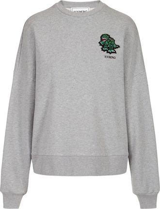 Iceberg Sweatshirt met ronde hals - Dames - Sweatshirts - Grijs - XS - Katoen - Hoodies & sweatvesten