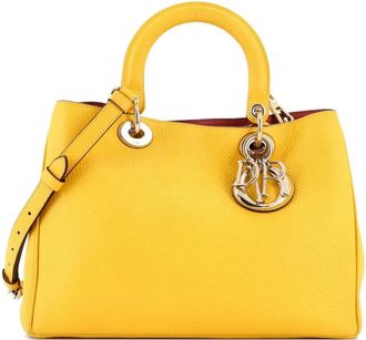 Dior Diorissimo Pebbled Leather Medium tote bag - Geel