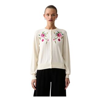 Kenzo Wildflower Cardigan - Dames - Truien - Beige - Maat: M Zijde
