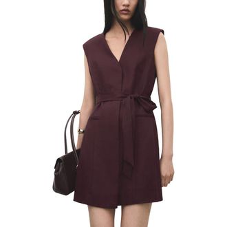 Mango Belted Vest Minidress in Burgundy at Nordstrom, Size 8