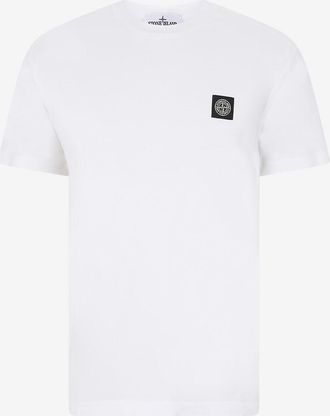 Stone Island T-Shirt mit Rundhalsausschnitt aus bestickter Baumwolle