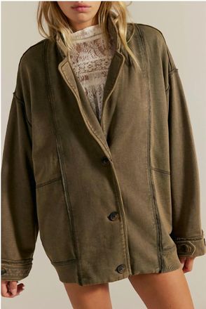 Free People Home Office Cardigan In Officer Brown