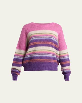 Isabel Marant Drussell Striped Mohair Knit Oversized Sweater