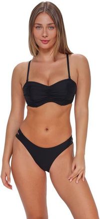 Sunsets Loretta Bandeau Bikini Swimsuit Top - DD Cup in Black at Nordstrom, Size 34
