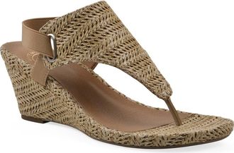 White Mountain All Dres Wedge Sandal in Natural Fabric at Nordstrom Rack, Size 6.5
