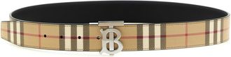 Burberry Beige Checks Reversible Belt