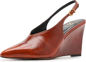 Vince Camuto Meristi Slingback Closed Toe Wedge Womens Shoes Tan : 8.5 M, Faux Leather