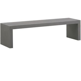 Beliani Beliani - Outdoor Concrete Bench Grey Steel Frame Rectangular Taranto