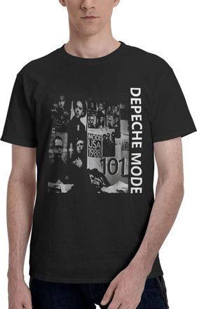 Generic Mens Mode Music De&PE&Che Band Cotton T-Shirts Classic Crewneck Short Sleeves Simple&Versatile Daily Commute Essential Black XXL