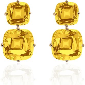 Goshwara Gossip Double Drop Earrings in Yellow at Nordstrom