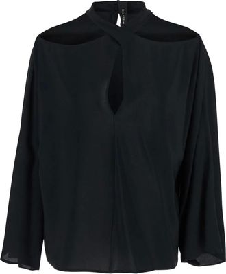 Federica Tosi Blusa con scollo incrociato - Nero