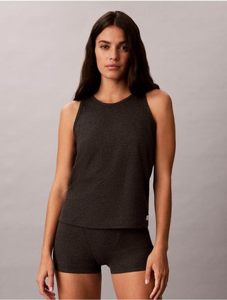 Calvin Klein Womens Classic Comfort Cozy Waffle Tank Top - Grey - XL