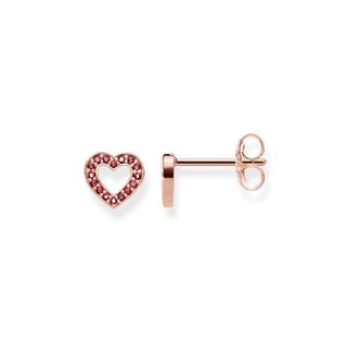 Thomas Sabo Hartvormige Ros&eacute;gouden Oorbellen - Dames - Oorbellen - Roze - ONE Size - Accessoires