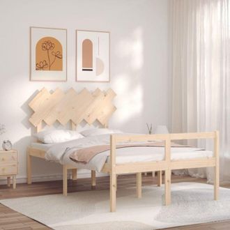 vidaXL Cama Para Personas Mayores Con Cabecero Madera Maciza Vidaxl