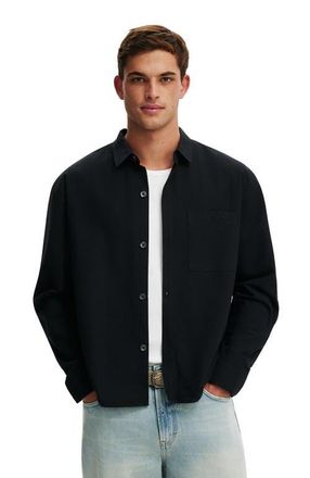 Cotton On Mens Bedford Long Sleeve Shirt in Black Emb at Nordstrom, Size Xx-Large