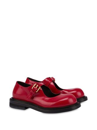 Moschino Olivia buckled loafers - women - Calf Leather/Calf Leather/Calf Leather - 36 - Red
