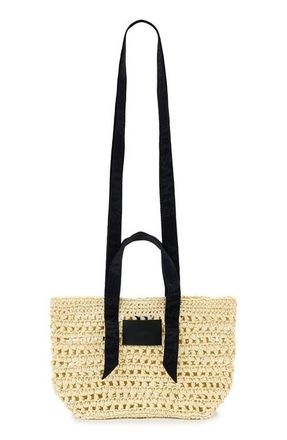 AllSaints Mini Celayne Straw Tote in Unbleached White at Nordstrom