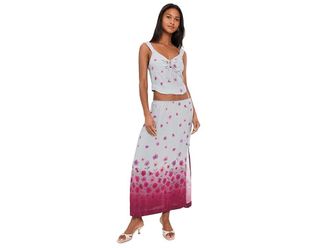 Free People Of The Season Midi Skirt Set Womens Dress Dusty Blue Combo : LG (Womens 12-14), Rayon