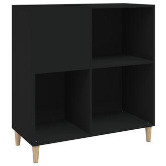 vidaXL Mueble Para Discos Madera Contrachapada Negro 84,5x38x89 Cm Vidaxl