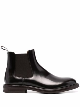 Scarosso Eric glossy leather boots - men - Leather/Rubber/Leather - 42 - Brown