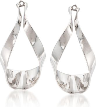 Ross-Simons Sterling Silver Ribbon Drop Earring Jackets
