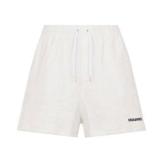 Dsquared2 Beachwear, male, White, Size: XL Drawstring Shorts