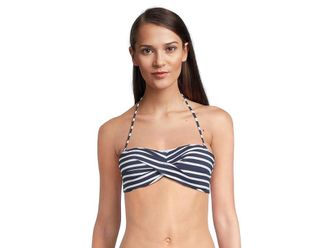 Tommy Bahama Coastline Stripe Twist Bandeau Top Womens Swimwear Mare Navy : XL (US 16), Nylon/Spandex