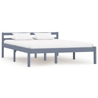 Berkfield Home Bed Frame Grey Solid Pine Wood 140x200 cm