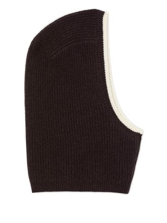 Sandro ribbed knit balaclava - women - Wool/Cashmere/Acrylic/Polyester - One Size - Brown