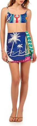 Agua Bendita Ziara Alina Print Sarong Cover-Up Skirt in Multicolor at Nordstrom, Size Medium