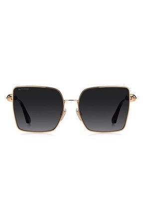 Etro 59mm Geometric Square Sunglasses in Rose Gold/Dark Grey Sf at Nordstrom